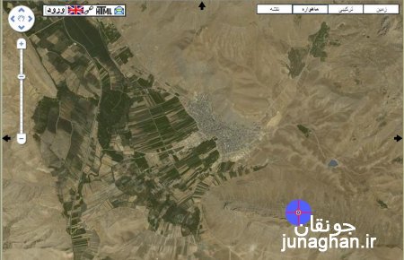 نقشه ماهواره ای شهر جونقان
